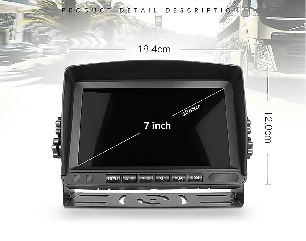 718D 7 дюймовый TFT-LCD 600TVL 480 ТВ линий CCD Проводное 120° 7 дюймовый Комплект заднего вида для автомобилей Водонепроницаемый / Ночное видение / Регулировка яркости для Автобус / Грузовик 2025 - $154.99 –P13