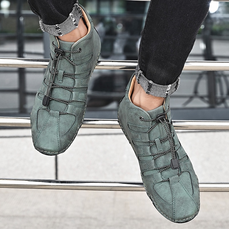 Per uomo Stivaletti Uncinetto Scarpe di pelle Scarpe fatte a mano Scarpe comfort Per sport Classico Informale Esterno Giornaliero Di pelle Sintetico Tenere al caldo Fatto a mano Antiscivolo del 2025 a $54.99 -P10