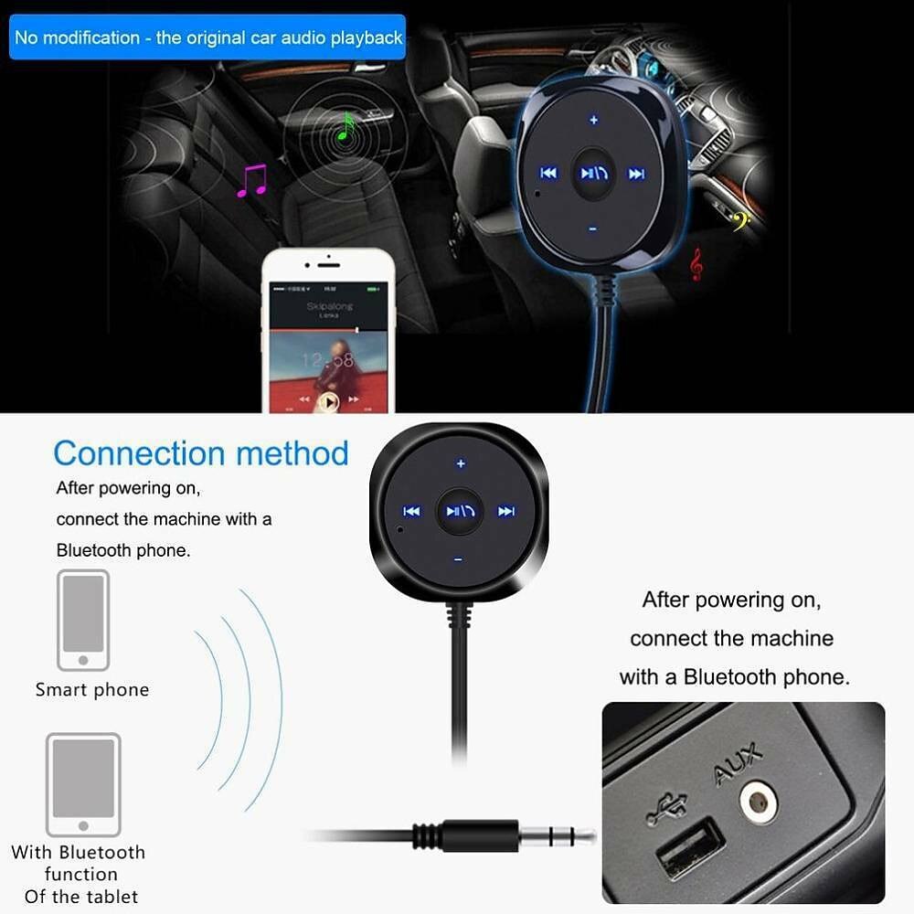 Bluetooth Car Kit - Handsfree Speaker & MP3 Wireless Receiver for Music Streaming and Calls, 3.5mm AUX & 5V/2.1A USB Car Charger 2025 - $27.99 –P9