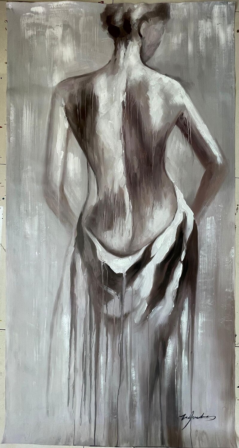 Oil Painting Hand Painted Vertical Abstract People Modern Rolled Canvas (No Frame) 2025 - $65.99 –P12
