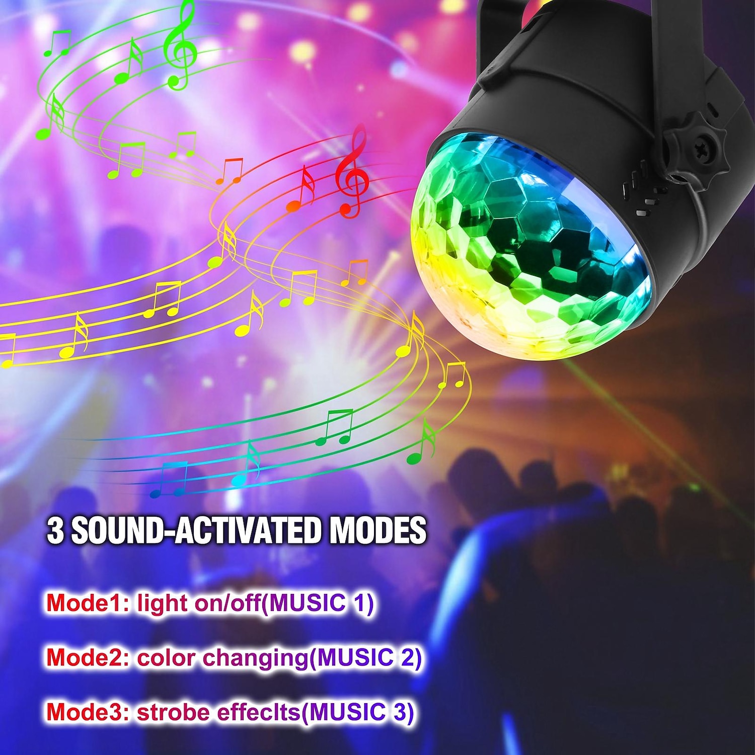 Party Disco Ball Lights, Party Lights Indoor Sound Activated RGB Strobe Lights with Remote, 7 Colors DJ Stage Lights for Home, Parties, Weddings & Dance Clubs 2026 - $34.99 –P12
