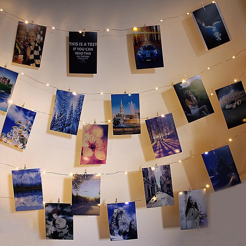 Elegant Wedding Party Reception LED Photo Clip String Lights – 5M 50LEDs/10M 100LEDs, Battery Powered Copper Wire, Photo Display Lights for Bedroom Party Decor 2025 - $13.49 –P3