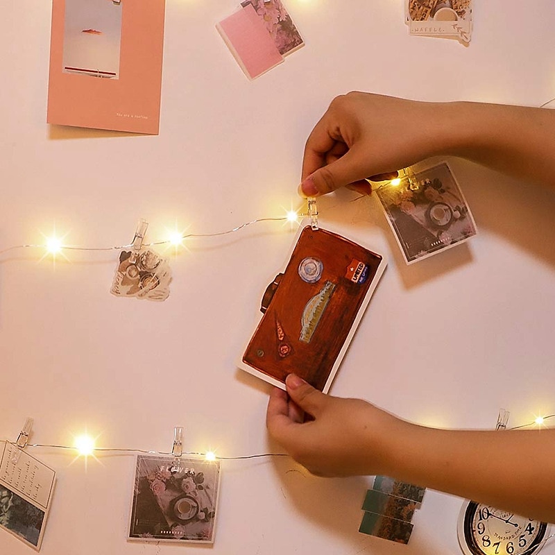 Elegant Wedding Party Reception LED Photo Clip String Lights – 5M 50LEDs/10M 100LEDs, Battery Powered Copper Wire, Photo Display Lights for Bedroom Party Decor 2025 - $13.49 –P5