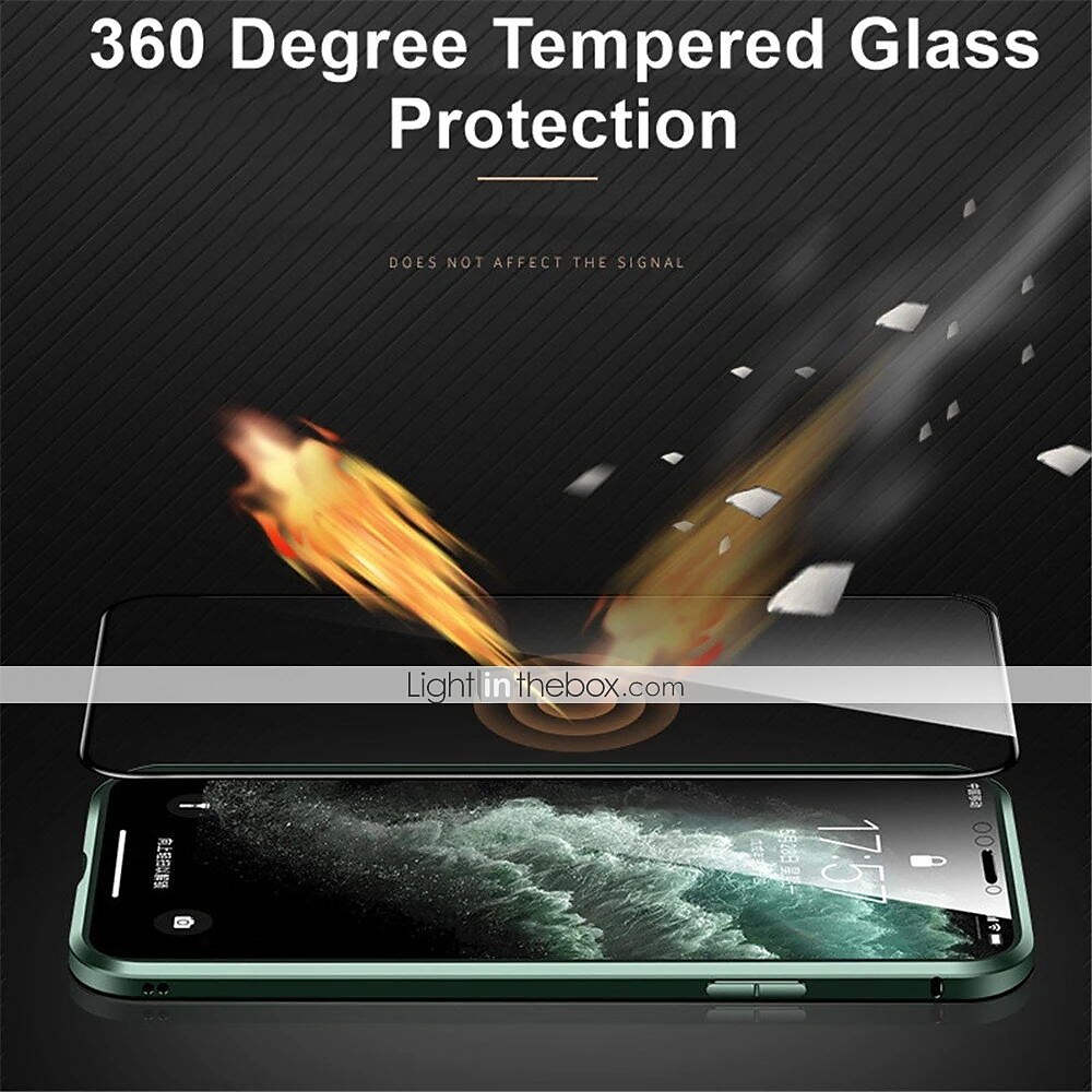 2025年 iPhone 16 15 14 13 12 11 Pro Max Plus 用マグネット強化ガラスケース - 両面金属フレーム、フルボディレンズプロテクター、ショックプロof透明カバー  コレクション – $18.99 –P6