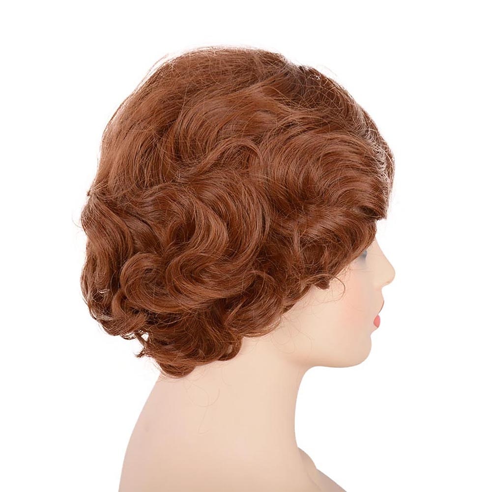 Perruque des Années 20 Perruque Flapper Femme Brune Vague de Doigt Perruque Flapper Vintage Cheveux Bouclés Courts Bob Années 1920 Grande Gatsby Perruques Synthétiques d'Halloween de 2026 ? $24.99 –P5