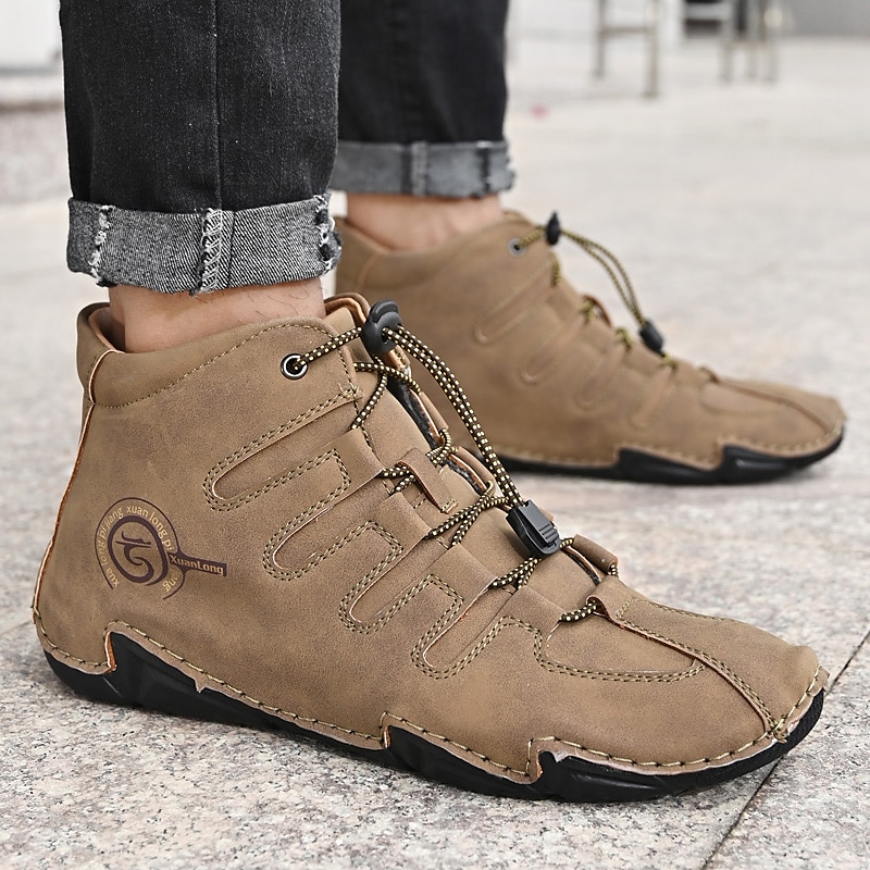 Per uomo Stivaletti Uncinetto Scarpe di pelle Scarpe fatte a mano Scarpe comfort Per sport Classico Informale Esterno Giornaliero Di pelle Sintetico Tenere al caldo Fatto a mano Antiscivolo del 2025 a $54.99 -P1