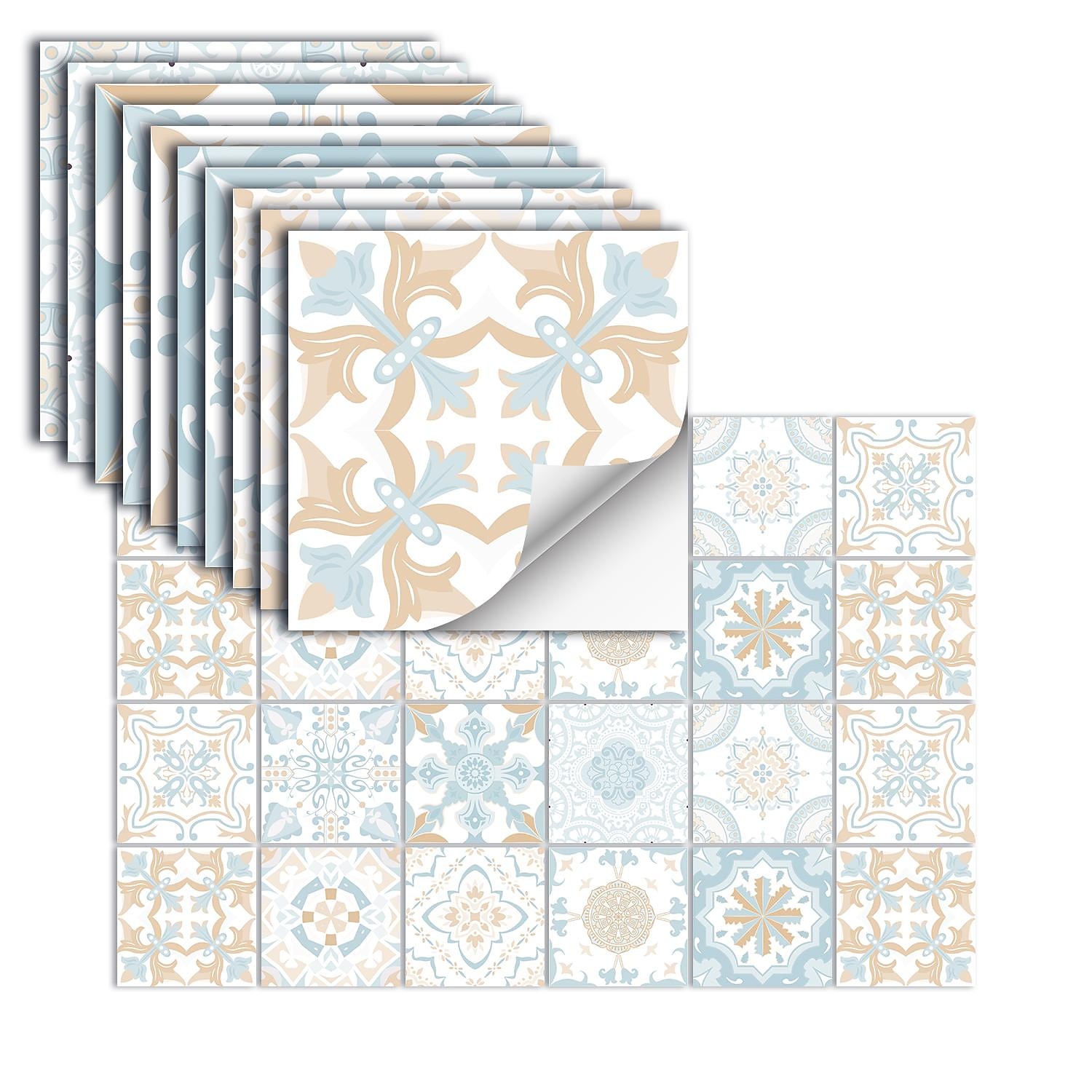 24/48 Uds pegatinas de pared autoadhesivas impermeables azulejos frescos pegatinas impermeables cocina creativa baño sala de estar 2025 - $9.49 –P7