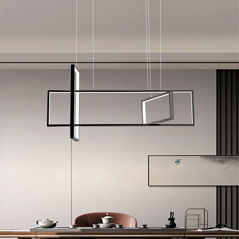 luz colgante led 80 cm formas geométricas candelabro de un solo diseño aluminio estilo formal estilo moderno elegantes acabados pintados led moderno 220-240v 2025 - $411.59 –P8