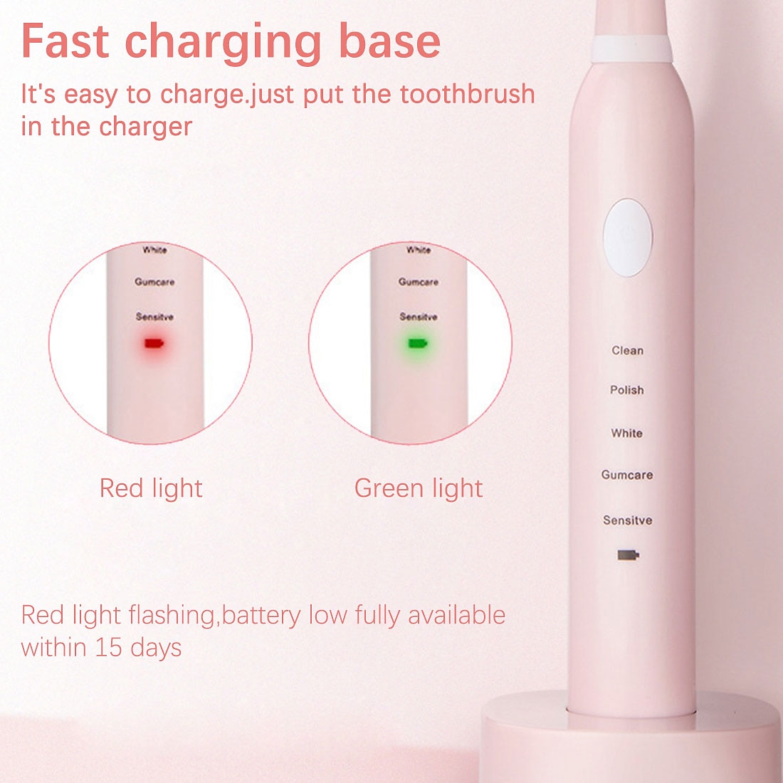 2025年 強力な超音波電動歯ブラシUSB充電器充電式歯ブラシ洗える音波電子ホワイトニング歯 コレクション – $14.99 –P12