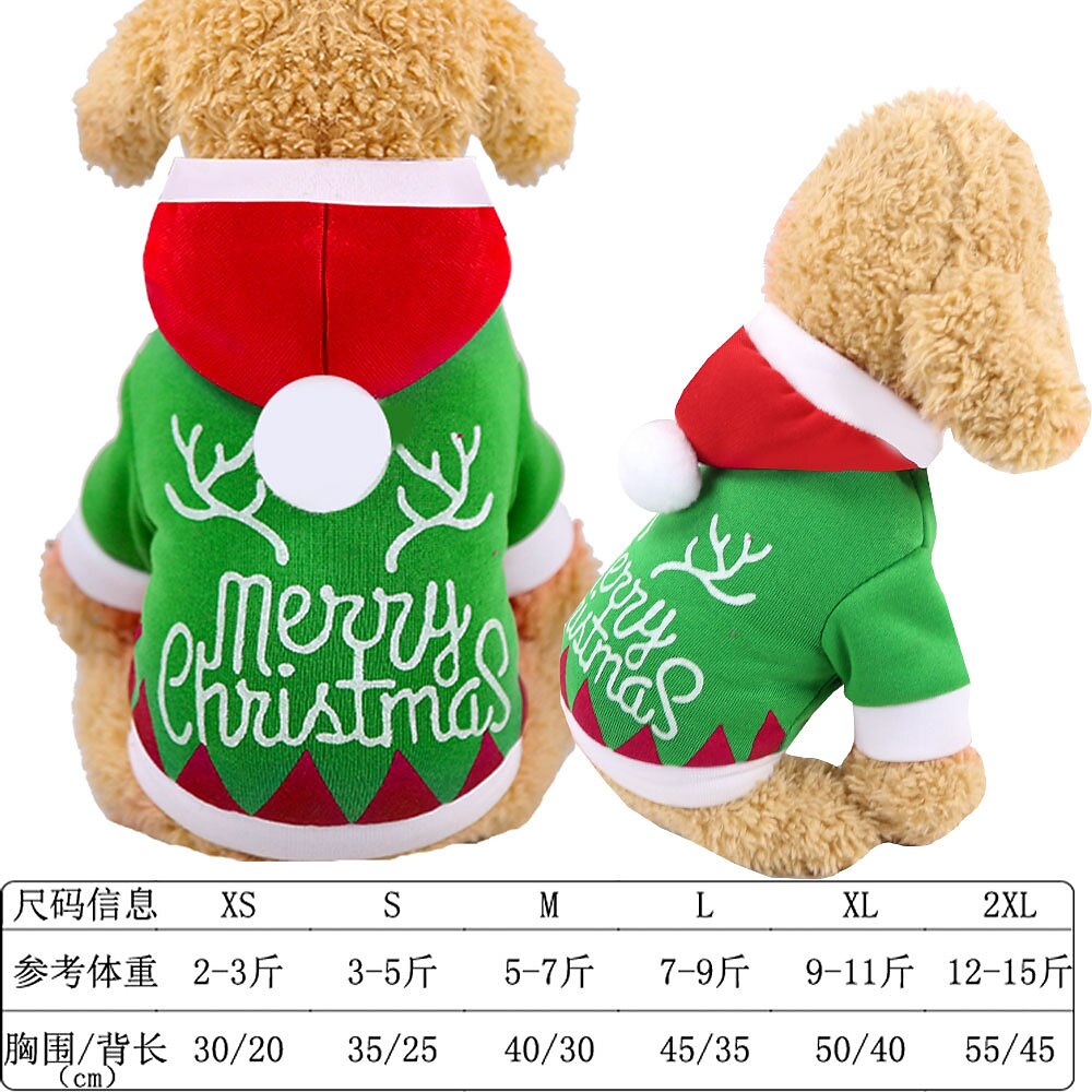 Hund Katt Julkostym Julklappar till husdjur Juloutfit jultomten söt stil Förtjusande Jul Ledigt / vardag Festival for Hes Bulldogg Mops Bichon Frisé Schnauzer 2025 - $15.49 –P10