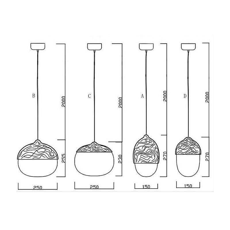 Lampada a sospensione design singolo 15 cm in vetro stile artistico elettrolitico stile nordico 220-240v del 2025 a $101.99 –P1