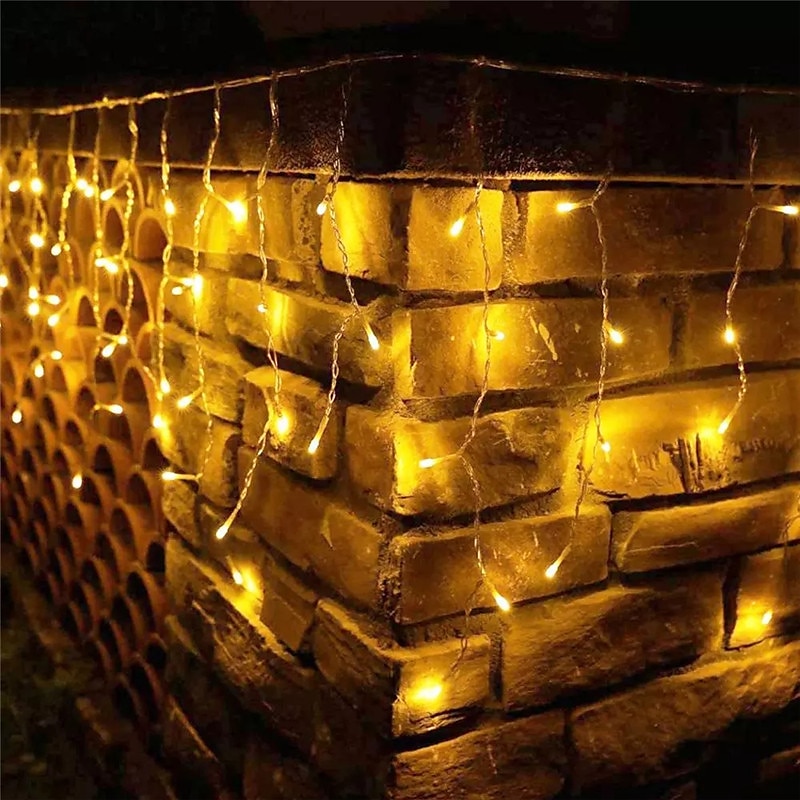luz de cordão de pingente luz de decoração ip44 luz de férias ao ar livre luzes de cortina de gelo 3,5m 5m 96leds 216leds luz de corda flexível para ano novo decoração de festa de natal guirlanda iluminação colorida eu us plug de 2025 por $12.99 –P13