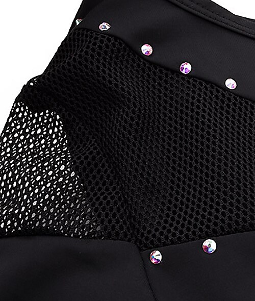 Latin Dance Dress Hollow-out Pure Color Splicing Women's Performance Training Half Sleeve High Nylon 2025 - $36.99 –P2