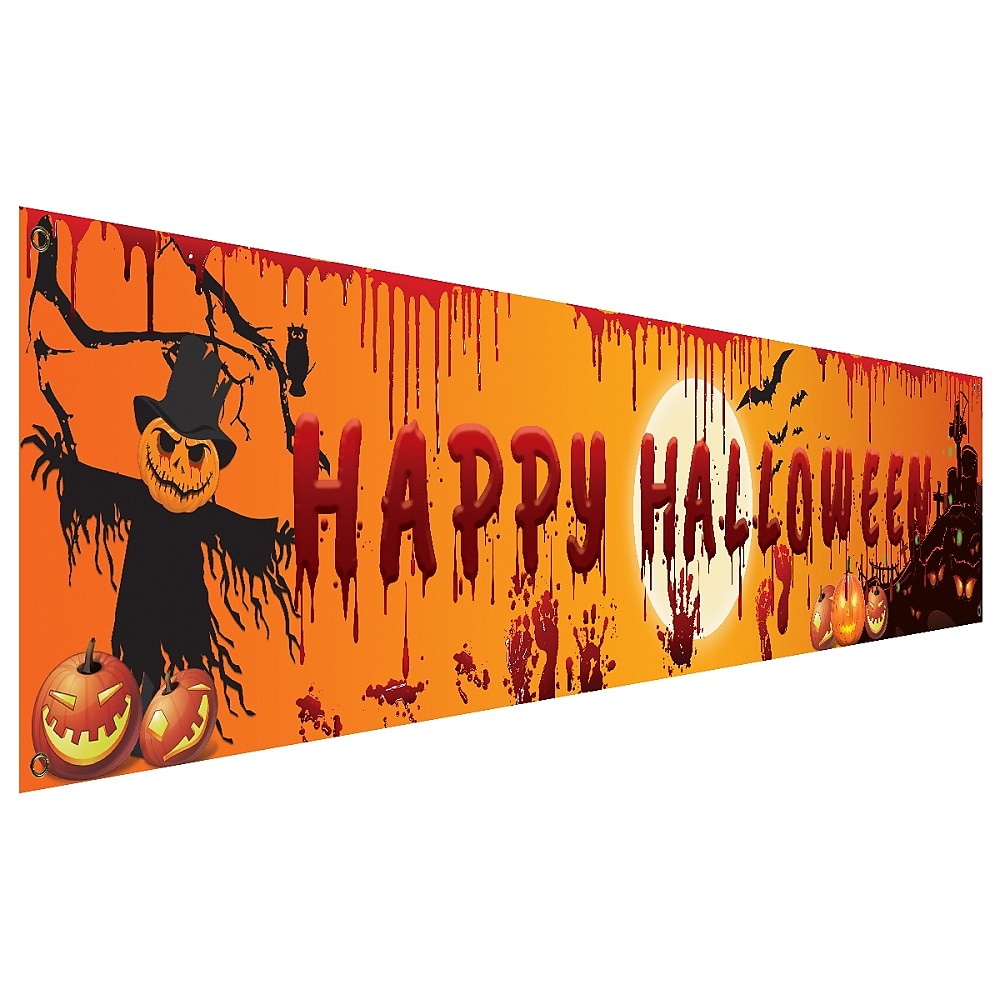 halloween verinen lepakko kurpitsa aave print juhla tausta roikkuu banneri halloween sisustus (250x49cm/98.4"*19.3") halloween luuranko koristelu 2025 - €10.99 –P4