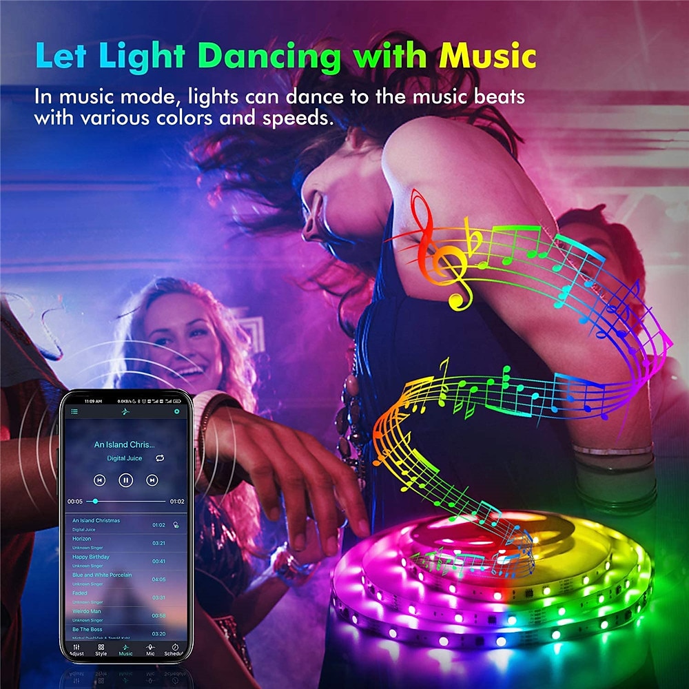 Led Strip Lights 20m Ultra-long Led Lights Strip Music Sync, App