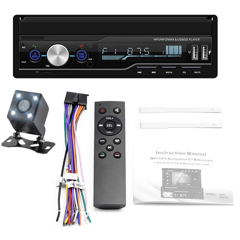 Universal 7' Retractable Touch Screen Single DIN MP5 Bt FM RDS Aux Stereo  Radio Autoradio Car Player Screen - China Car MP5 Player, Car Stereo