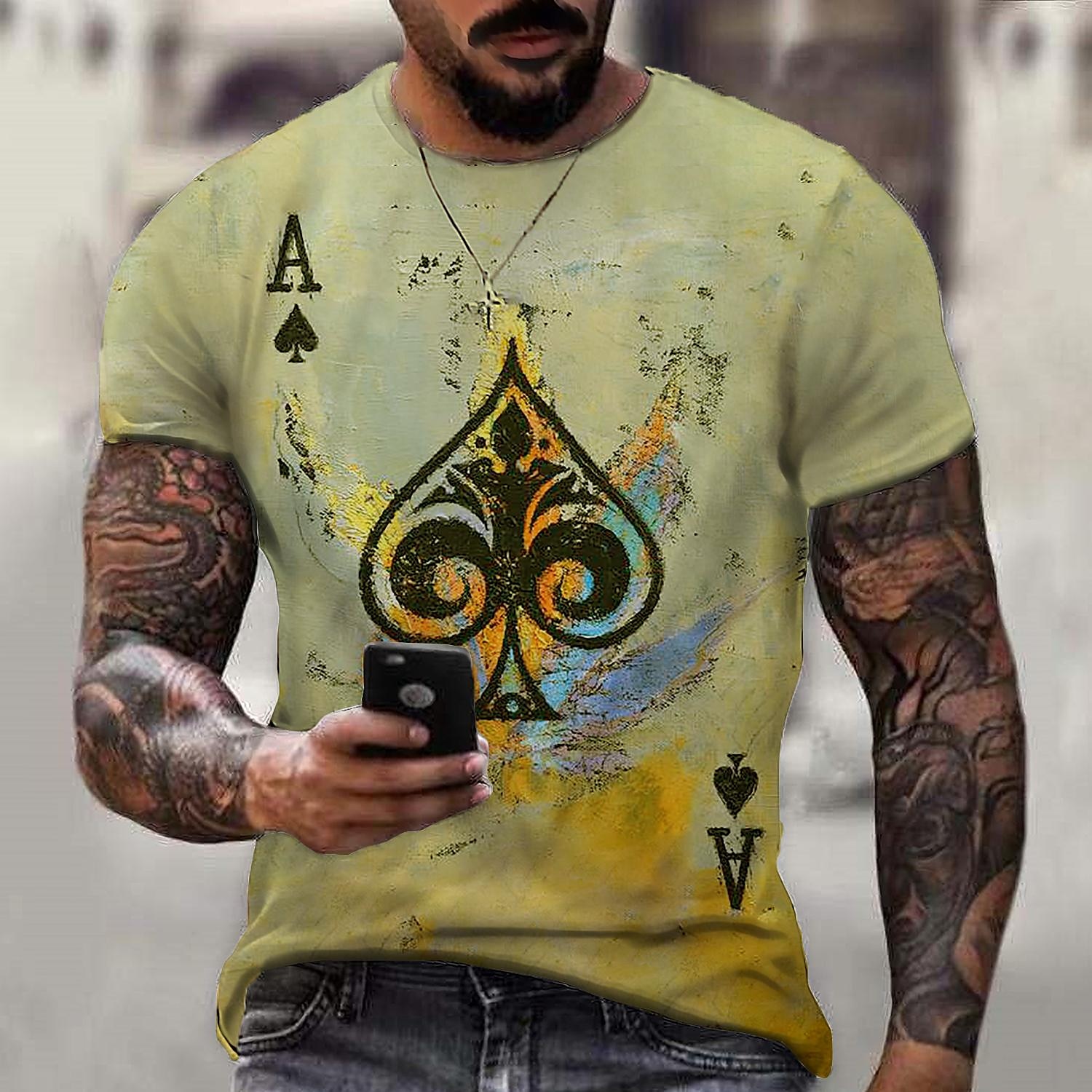 Voor heren Grote maten Overhemd Groot en klein Grafisch Ronde hals Afdrukken Korte mouw Zomer Ontwerper Casual Groot en klein Dagelijks Feestdagen Tops 2025 - $26.99 –P4
