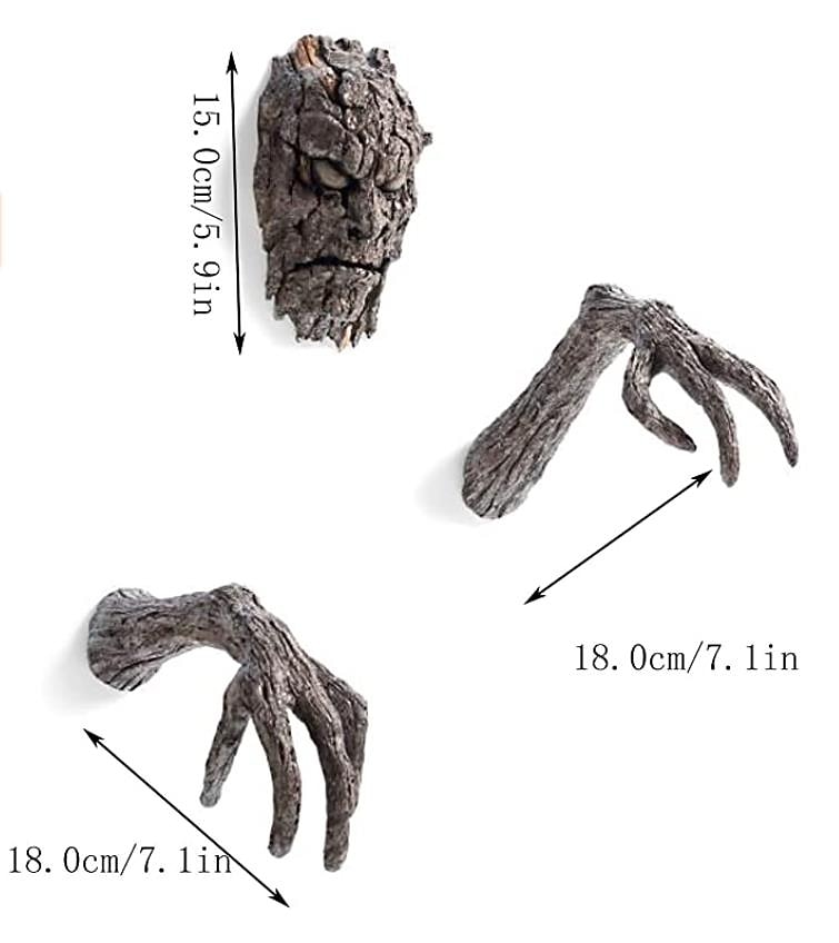 Halloween Stand Alone Bark Face Tree Monster Facial Makeup Facial Features Decorations Easter Creative Props 2026 - $62.99 –P1
