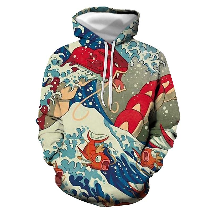 Homme Graphique Poisson Sweat à capuche Sweats à capuche Sweatshirt Streetwear Occasionnel manche longue À capuche Occasionnel Quotidien Bleu Marron Gris Clair Gris Imprimé Printemps & Automne de 2026 ? $30.99 –P7