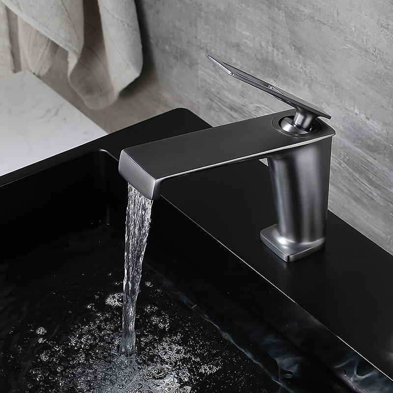 ברז אמבטיה בית חווה ידית אחת כיור כיור כיור ברז כרום/שחור/אפור/זהב זמין 2025 - $145.99 –P9