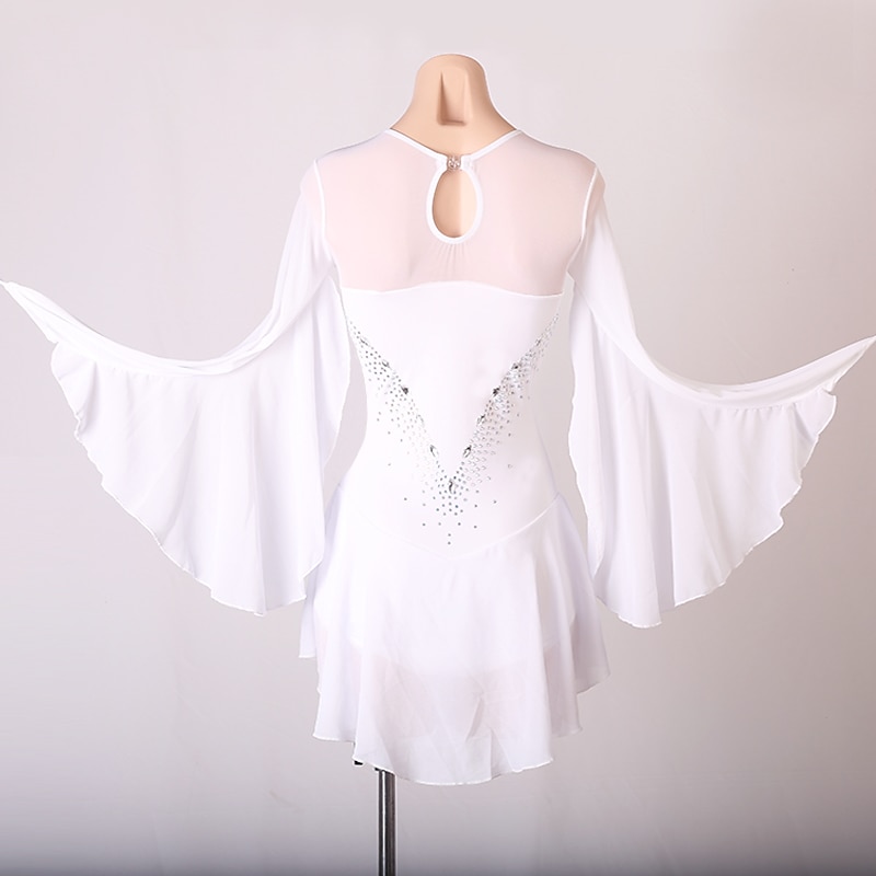 Rochie de Patinaj Artistic Pentru femei Fete Πατινάζ στο πάγο Rochii Ținute Alb Bleumarin Albastru celest Peteci Plasă Spandex Înaltă Elasticitate Antrenament Profesional Competiție Ținută Patinaj 2025 - $112.99 –P5