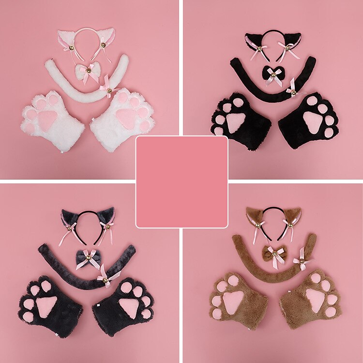 Hair Band Cat Claw Suit a Generation of Cute Japanese Plush Hand-Made Cat Claw Bow Tie Animal Ears Beast Tail  Carnival Cos Props 2026 - GBP £12.86 –P6