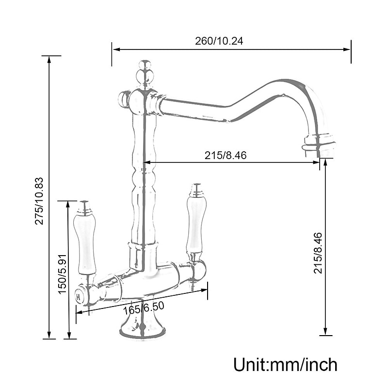Kitchen Faucet,Two Handles One Hole Antique Brass / Electroplated / Painted Finishes Standard Spout Centerset Antique Kitchen Taps 2025 - $129.99 –P1