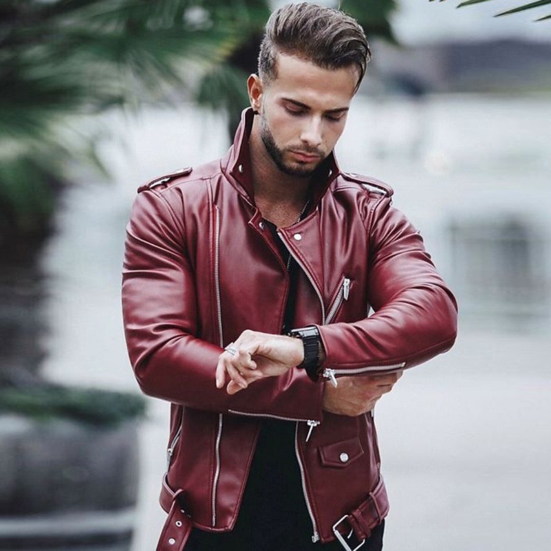 Per uomo Giubbotto Giacca di pelle sintetica Giacca da motociclista Giacca da moto Attività commerciale Giornaliero Tenere al caldo Antivento Tasche Autunno Tinta unica Streetwear Lavoro Collo del 2026 a $57.99 –P5