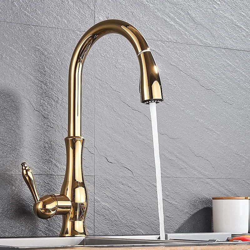rubinetto da cucina con doccetta estraibile, ottone 2 modalità monocomando monoforo rubinetti da cucina in stile moderno con interruttore caldo e freddo del 2025 a $161.99 –P6