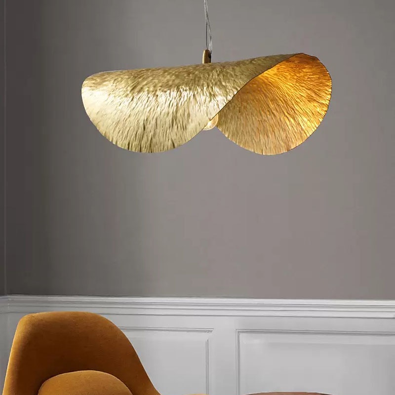 46 cm led taklampor lotusbladformad metall lampskärm kreativ hängande lampa lykta design infälld metall elektropläterad modern 220-240v 2025 - $549.99 –P7