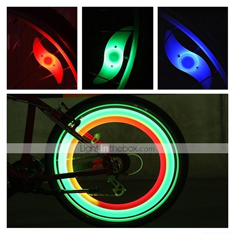 57069 Red-White 2 LED Silicone Cover Mountain Bike Bicycle Front Rear Lights Set 