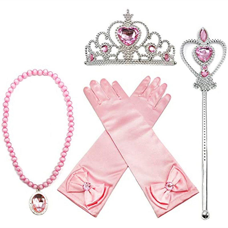 Niños bebés niñas congelados corona de aisha varita mágica guantes collar pendientes horquilla conjunto niñas accesorios de ropa de fiesta 2026 - $11.99 –P5