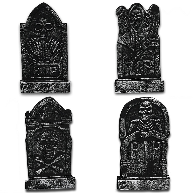 Mousse solide pierre tombale halloween prop bar maison hantée chambre secrète décoration 4 pièces de 2025 ? $38.99 –P4