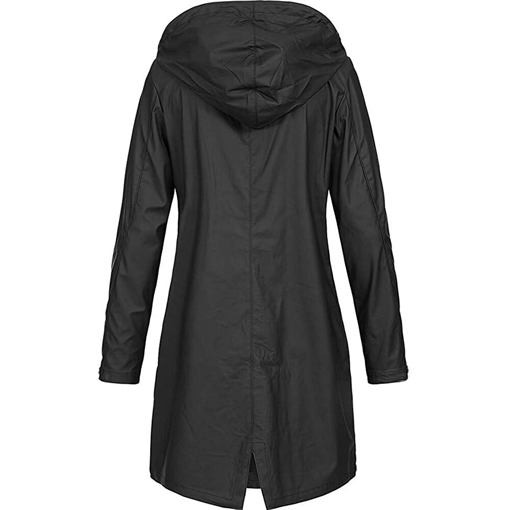 Veste Imperméable Femme Légère Avec Capuche - Coupe-vent, Zippée, Poche à Cordon, Pour Randonnée, Camping, Sport