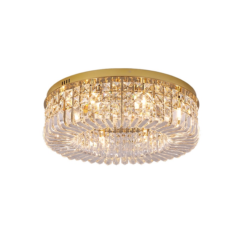 50cm 60cm 80cm luces de techo cristal diseño de círculo único araña de metal morden lujo estilo nórdico dormitorio sala de estar araña led 110-120v 220-240v 2025 - $601.99 –P9