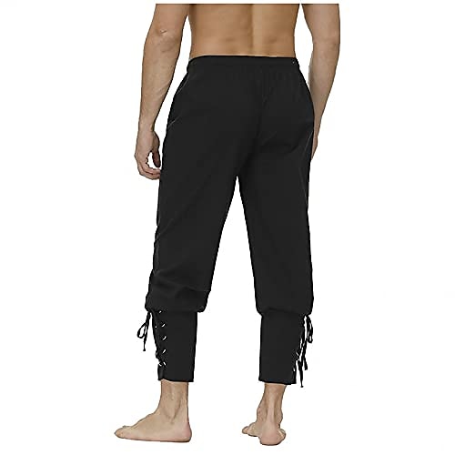 Men's Joggers Trousers Casual Pants Drawstring Elastic Waist Solid Color Stage Streetwear Fashion Punk & Gothic Loose Fit Black White 2025 - $26.99 –P3