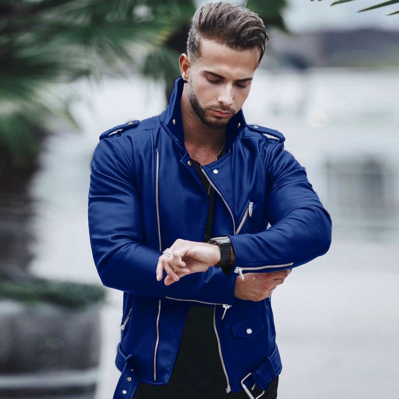 Per uomo Giubbotto Giacca di pelle sintetica Giacca da motociclista Giacca da moto Attività commerciale Giornaliero Tenere al caldo Antivento Tasche Autunno Tinta unica Streetwear Lavoro Collo del 2026 a $57.99 –P6