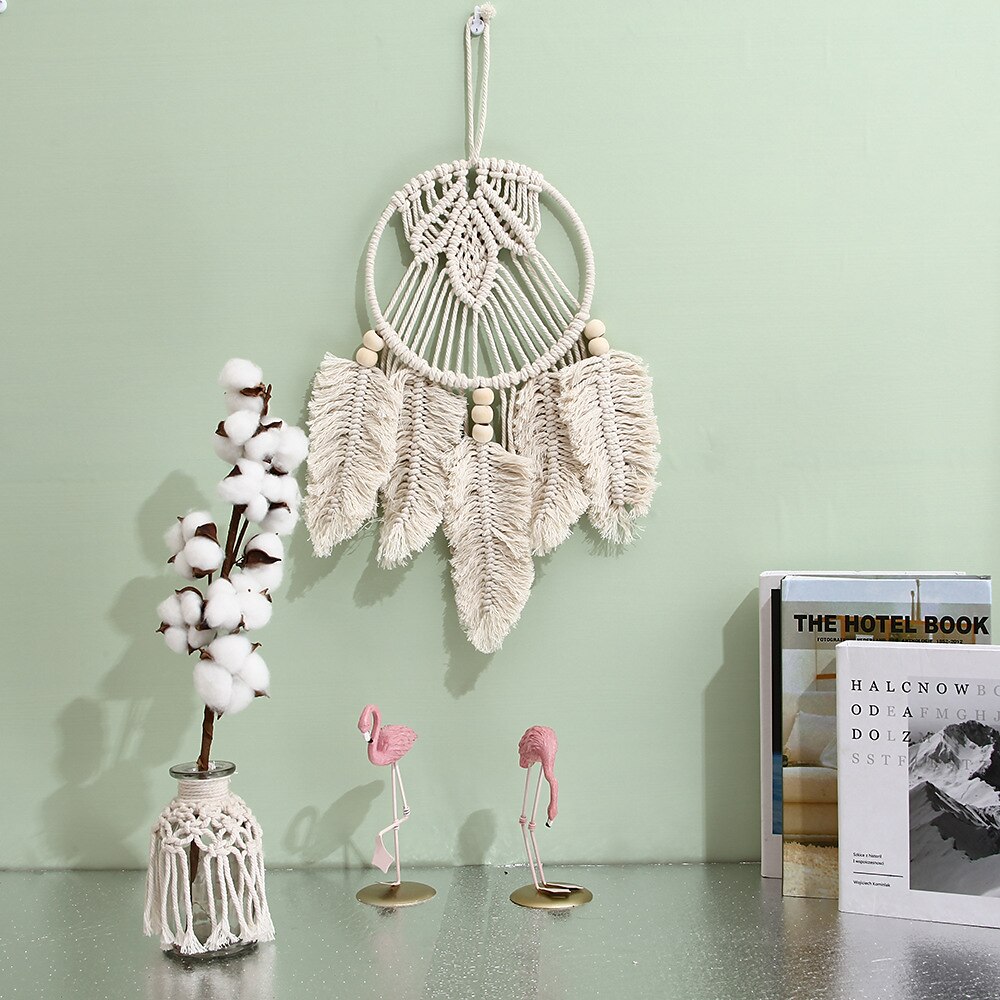 Boho łapacz snów handmade prezent dekoracje ścienne wiszące ozdoba artystyczna rzemiosło tkane makrama dla dzieci sypialnia festiwal weselny 20*42cm 2025 - $26.99 –P2