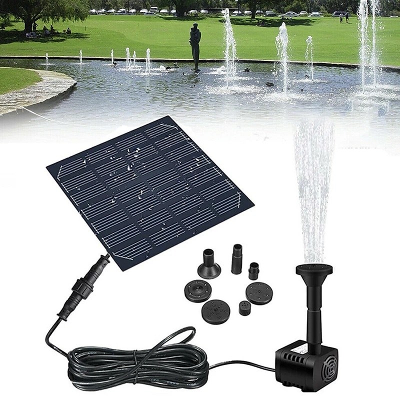 panou solar alimentat cu apă fântână piscină iaz de grădină stropitor de apă pulverizator cu pompe de apă capete de pulverizare 2025 - $39.99 –P1