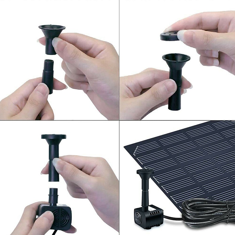 panou solar alimentat cu apă fântână piscină iaz de grădină stropitor de apă pulverizator cu pompe de apă capete de pulverizare 2025 - $39.99 –P4