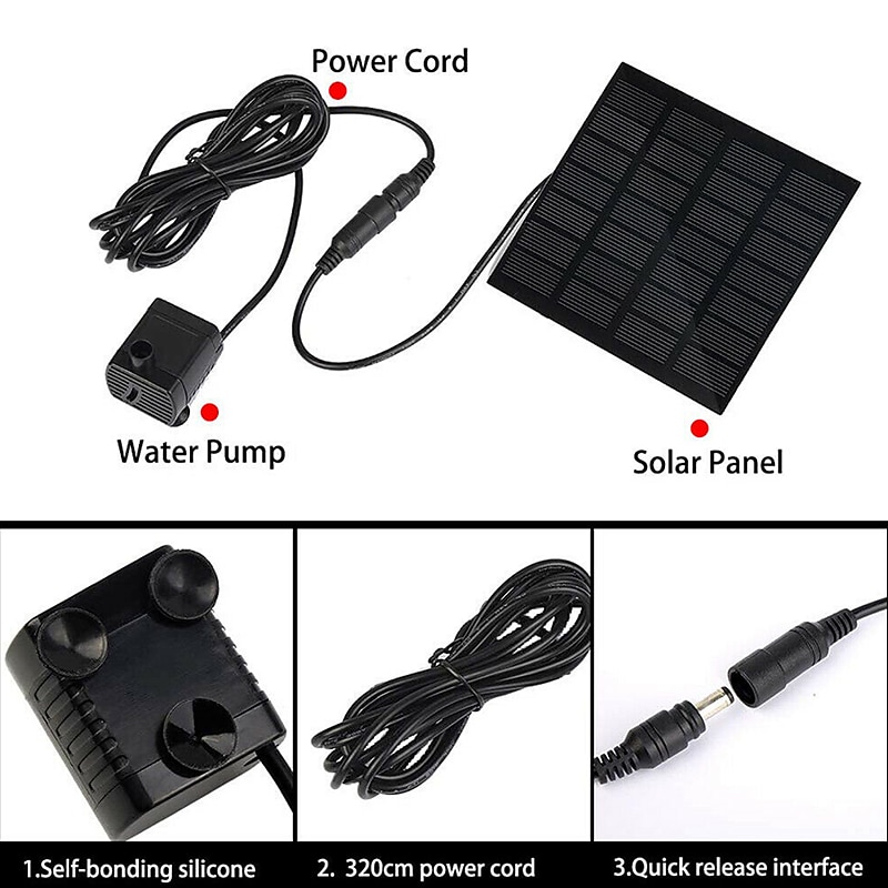 Solar Panel Powered Water Fountain Pool Pond Garden Water Sprinkler Sprayer with Water Pump Spray Heads 2025 - $36.99 –P5