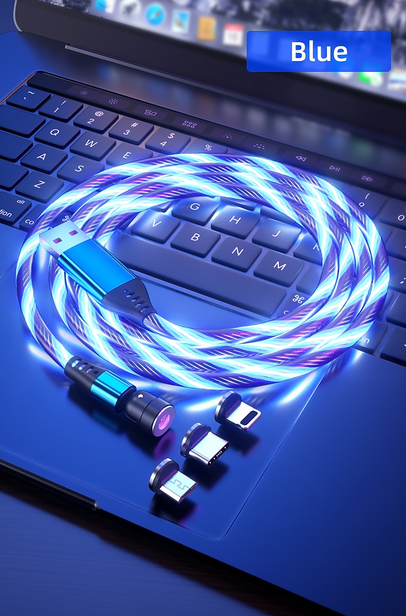 Универсальный зарядный кабель 3,3 фута 6,6 футов USB A на Lightning/микро/USB C 3 A Кабель для зарядки Быстрая зарядка 3 в 1 Магнитный Вращение на 540° Назначение Samsung Xiaomi Huawei 2025 - $18.99 –P13