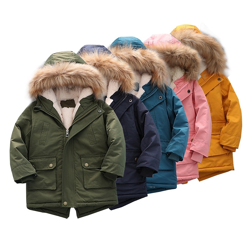 Kids Boys' Fleece Jacket Hoodie Jacket Outerwear Solid Color Long Sleeve Zipper Coat Outdoor Cotton Adorable Daily Yellow Pink Navy Blue Spring Fall 7-13 Years 2025 - $37.99 –P1