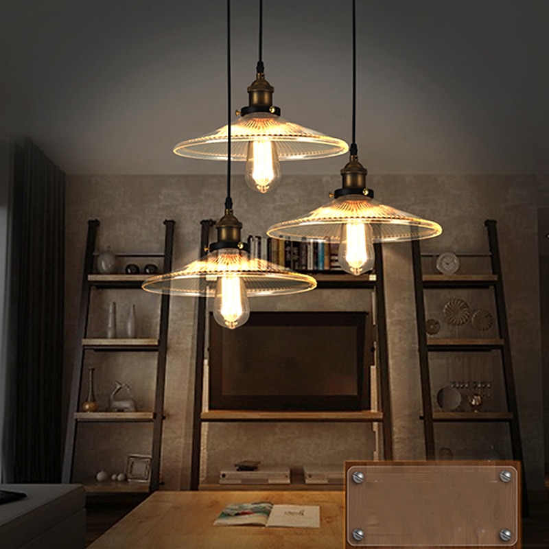 lampada a sospensione a led in vetro casa colonica vintage e27 lampada da soffitto vintage leggera lampada paralume industriale per soggiorno, soggiorno, sala da pranzo, ristorante, bar 110-240v del 2026 a $82.99 –P1