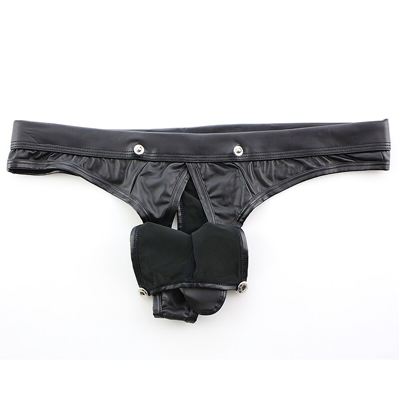 Miayilima Men'S Sexy Panties Mesh Thong T Pants Sexy U Shaped Pouch Pocket  Panty Underwear Black One Size 