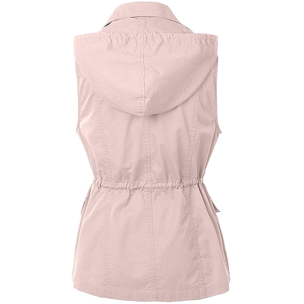 damska z kapturem wojskowy anorak safari Utility sznurek cargo kamizelka kurtka zimowa trencz top outdoor termiczny ciepły wiatroszczelny multi-kieszenie zieleń wojskowa różowy czarny wędkarstwo wspinaczka podróże 2025 - $34.99 –P8