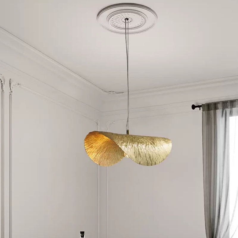 46 cm led taklampor lotusbladformad metall lampskärm kreativ hängande lampa lykta design infälld metall elektropläterad modern 220-240v 2025 - $549.99 –P6