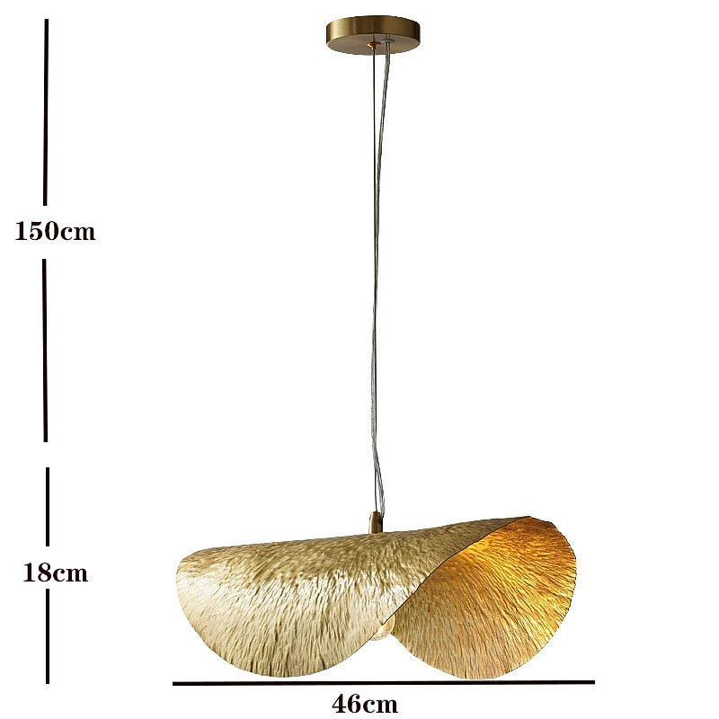 46 cm led taklampor lotusbladformad metall lampskärm kreativ hängande lampa lykta design infälld metall elektropläterad modern 220-240v 2025 - $549.99 –P1