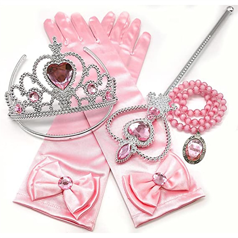 Niños bebés niñas congelados corona de aisha varita mágica guantes collar pendientes horquilla conjunto niñas accesorios de ropa de fiesta 2026 - $11.99 –P4