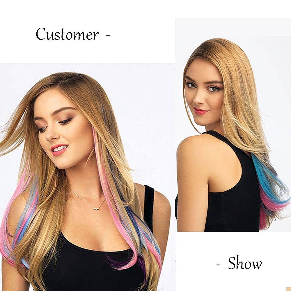 Kit d'extensions de cheveux synthétiques i tip fusion de kératine diverses couleurs Kit de cheveux de bâton de pointe de kératine de 16 pouces pour les femmes 30 brins/paquet de 2025 ? $15.99 –P5